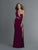 Saboroma - 4154 Embellished Asymmetric Trumpet Dress In Purple