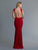 Saboroma - 4156 Jeweled Collar Strappy Back Sheath Gown In Red