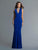 Saboroma - 4156 Jeweled Collar Strappy Back Sheath Gown In Blue