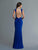 Saboroma - 4156 Jeweled Collar Strappy Back Sheath Gown In Blue