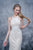 Nina Canacci - 4157 Halter Diamond Style Embroidered Long Dress In White and Neutral
