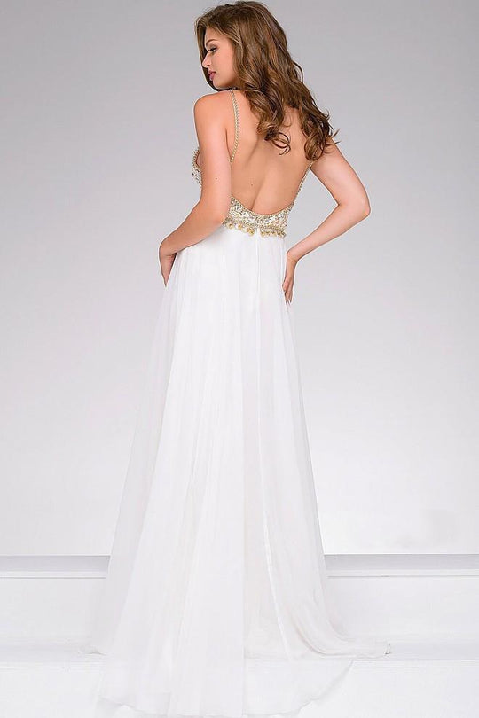 Long Chiffon Halter Neck  Prom Dress 41591