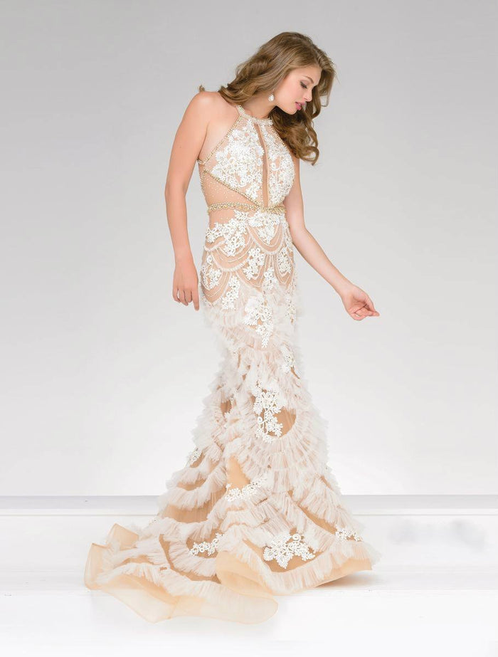 Stunning Cutout Illusion Mermaid Gown 41593