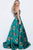 41658 Two Piece Floral Embroidered Printed Ballgown