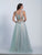 Dave & Johnny - A4165 Two Piece Lattice Tulle Gown in Green