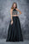 Nina Canacci - 4166 Two-Piece Floral Applique Evening Gown In Black and Multi-Color