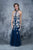 Nina Canacci - 4167 Floral Applique Halter Evening Gown In Blue