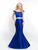 Intrigue - 416 Sequined Two Piece Mermaid Gown In Blue