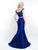 Intrigue - 416 Sequined Two Piece Mermaid Gown In Blue