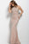 Jovani - Pearl Accented Sheath Dress 41710 in Ivory/Nude