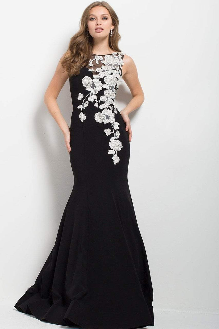 41715 Floral Embroidered Mermaid Dress