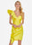 Ashley Lauren - 4171 One Shoulder Ruffled Fitted Dress In Yellow