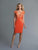 Saboroma - 4174 Applique Plunging Scalloped V-neck Fitted Dress In Orange