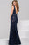 Sequined Lace V-Neckline Trumpet Dress 41754