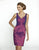 Alexia Designs - 4178 Pleated V-neck Taffeta Sheath Dress In Purple