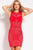 41795 Patterned Jewel Neck Sheath Dress