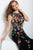 Jovani - Floral Embroidered A-line Dress 41832 in Black/Multi