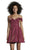 Alyce Paris - 4184 Off Shoulder Glitter A-Line Cocktail Dress In Pink