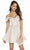 Alyce Paris - 4184 Off Shoulder Glitter A-Line Cocktail Dress In Nude