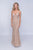 Nina Canacci - 4186 Lace Applique Plunging V-neck Trumpet Dress