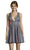 Alyce Paris - 4186 Plunging V-Neck Glitter Cocktail Dress In Purple