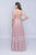 Saboroma - 4187 Embroidered Deep V-neck A-line Dress In Pink