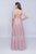 Nina Canacci - 4187 Flutter Cap Sleeve Lattice Motif Lace Gown In Purple
