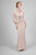 Daymor Couture - Sleeveless V Neck Empire Gown with Bolero 418 in Neutral