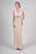 Daymor Couture - Sleeveless V Neck Empire Gown with Bolero 418 in Neutral