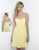 Alexia Designs - 4192 Pleated Surplice Chiffon Short Dress In Yellow