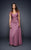 Lara Dresses - 21648 Lace Cap Sleeve Draped Gown In Pink