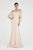 Saboroma - 4231 Embellished Illusion Bateau Trumpet Dress In Pink