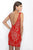 Intrigue - Bateau Neckline Lace Cocktail Dress 41S in Red