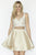 Jolene Collection - 17514 V-Neck Two-Piece Cocktail Dress In Neutral and White