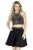 Jolene Collection - 17586 Two Piece Beaded Halter Cocktail Dress In Black