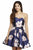 Jolene Collection - 16507 Strapless Floral Cocktail Dress In Blue and Multi-Color