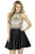 Jolene Collection - 17569 Bedazzled High Halter A-line Dress In Black and Neutral
