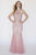 Jolene Collection - 18322 Embellished Halter Neck Mermaid Gown In Pink and Neutral