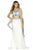 Jolene Collection - 16095 Two Piece Embellished V Neck Gown In White and Blue