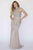 Jolene Collection - 18311 High Neck Embellished Sheath Gown In Silver and Neutral