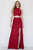 Jolene Collection - 18091 Two Piece Beaded High Neck Evening Dress In Red