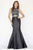 Jolene Collection - 18110 Bedazzled Halter Mermaid Dress In Black and Multi-Color
