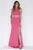 Jolene Collection - 18000 High Jewel Illusion Paneled Sheath Gown In Pink