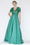 Jolene Collection - 18062 Short Sleeve Adorned Mikado Long Empire Gown In Green