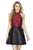Jolene Collection - 17564 Floral High Halter A-line Dress In Red and Black
