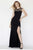 Jolene Collection - 18029 Cap Sleeve Embellished Illusion Cutout Gown In Black and Neutral