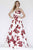 Jolene Collection - 18113L Floral Print Sweetheart Satin A-line Dress In White and Multi-Color