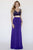 Jolene Collection - 18063 Two-Piece Faceted Crystal Ornate Sheath Gown In Purple and Multi-Color