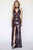 Jolene Collection - 18089 Plunging High Neck Fitted Dress with Slit In Red