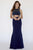 Jolene Collection - 18064 Ombre Jeweled Two-Piece Sheath Gown In Blue and Multi-Color